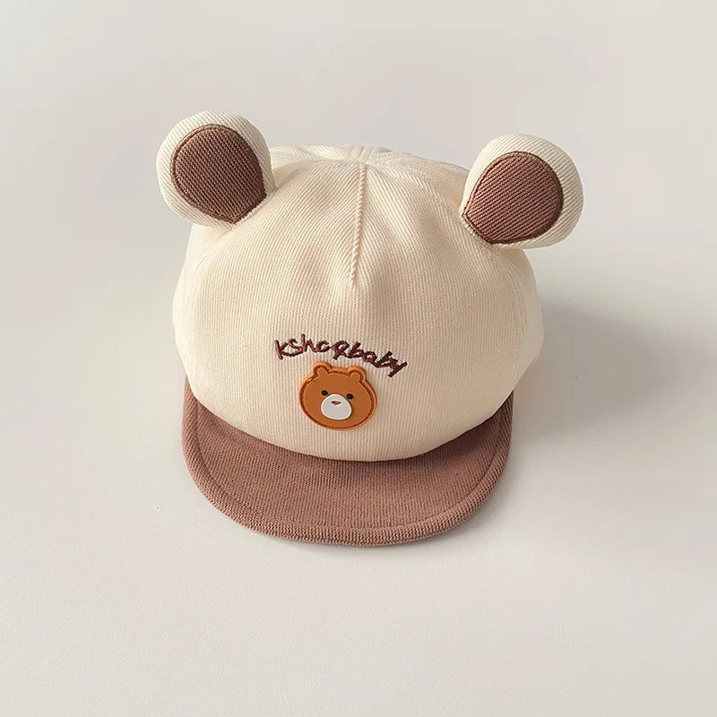Tiny2Toddler Baby Baseball Cap with Cute Cartoon Ears – Adjustable Cotton Hat for Infants & Toddlers