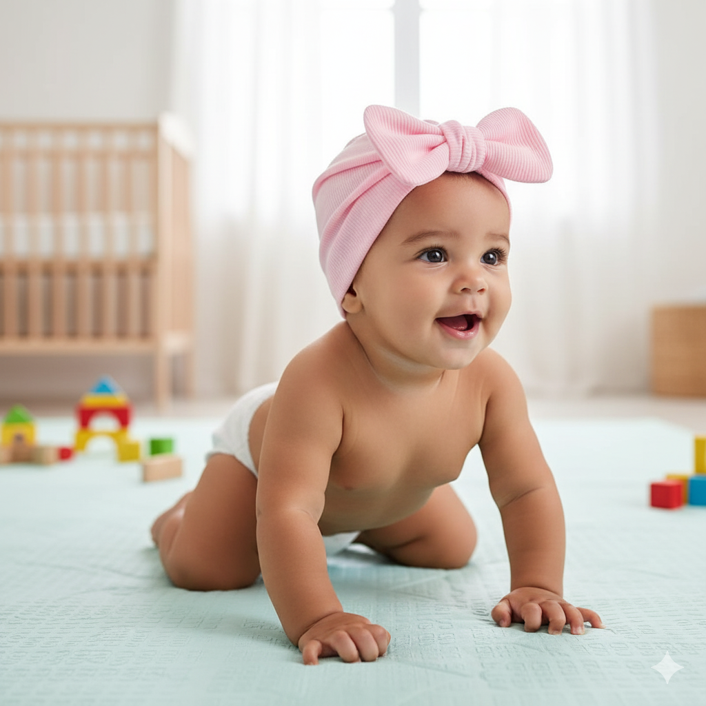 3-Piece Cotton Newborn Cap Set | Infant Turban, Bow Beanie, & Bonnet for Boys & Girls (0-18M)