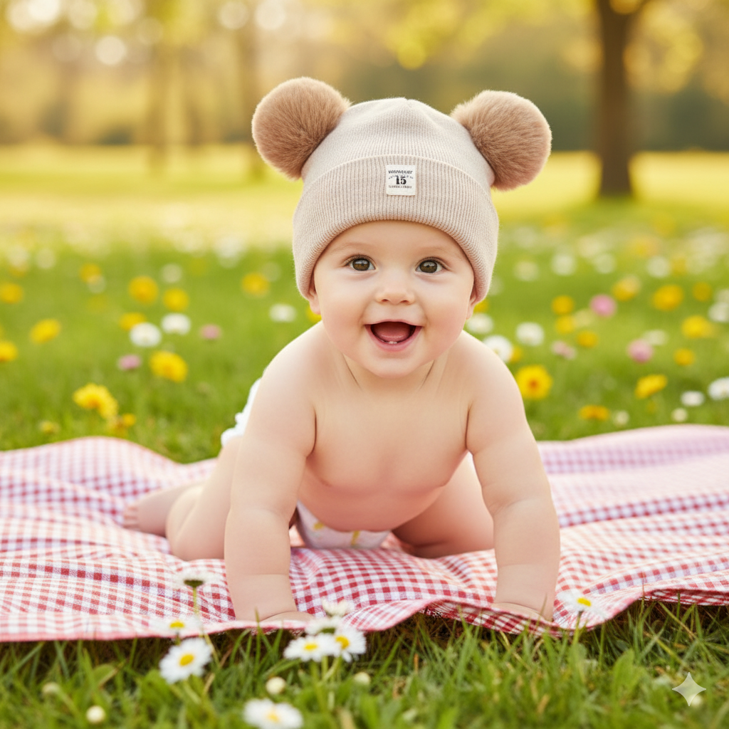 Autumn Winter Baby Warm Knitted Hats With Pom Kids Knit Beanie Hat Solid Color Children Hat For Boys Girls Accessories