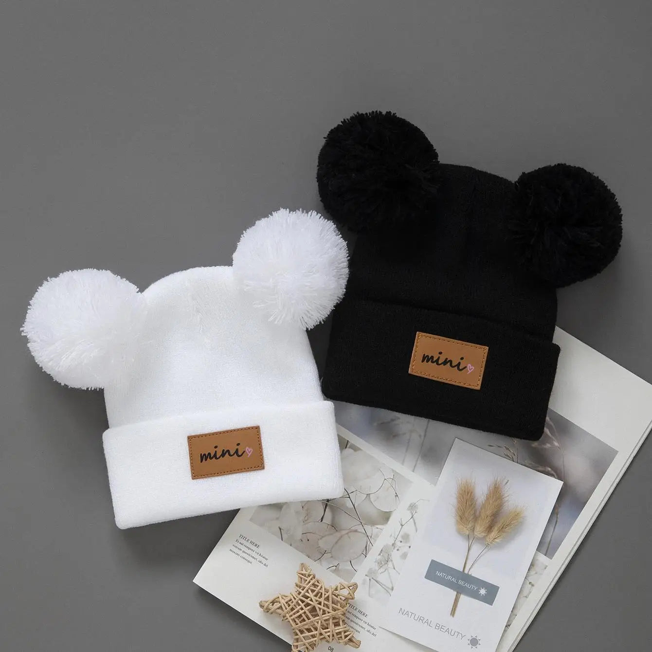 Warm Winter Knit Beanie Hat for Newborns & Toddlers (0-4 Years) 1pcs or 2pcs