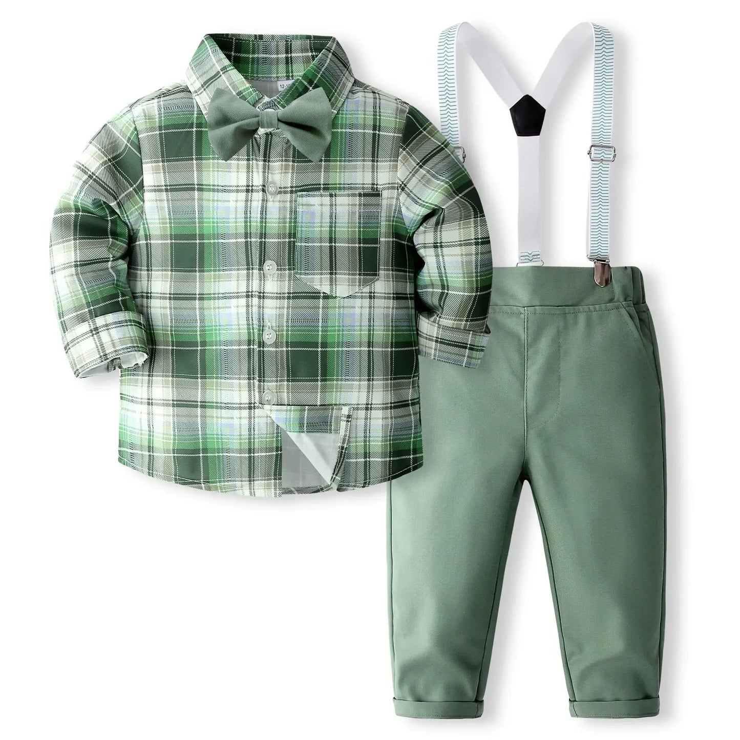 4-Piece Anniversary Outfit Set for Boys, Ages 1-5, Solid Color Spring/Autumn Boutique Clothing, Toddler Cotton Birthday Suit