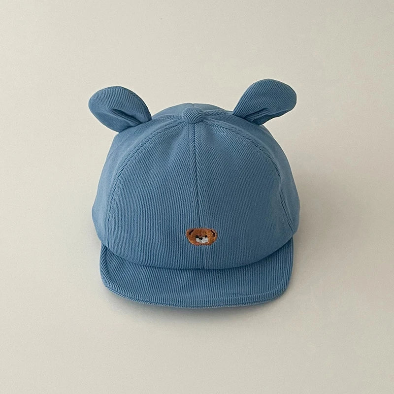 Tiny2Toddler Baby Baseball Cap with Cute Cartoon Ears – Adjustable Cotton Hat for Infants & Toddlers