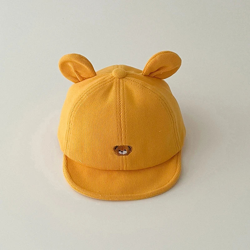 Tiny2Toddler Baby Baseball Cap with Cute Cartoon Ears – Adjustable Cotton Hat for Infants & Toddlers