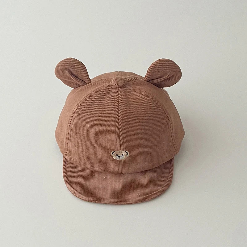 Tiny2Toddler Baby Baseball Cap with Cute Cartoon Ears – Adjustable Cotton Hat for Infants & Toddlers