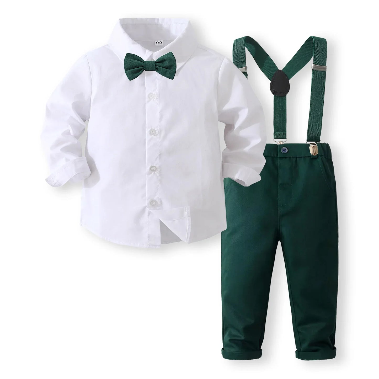 4-Piece Anniversary Outfit Set for Boys, Ages 1-5, Solid Color Spring/Autumn Boutique Clothing, Toddler Cotton Birthday Suit