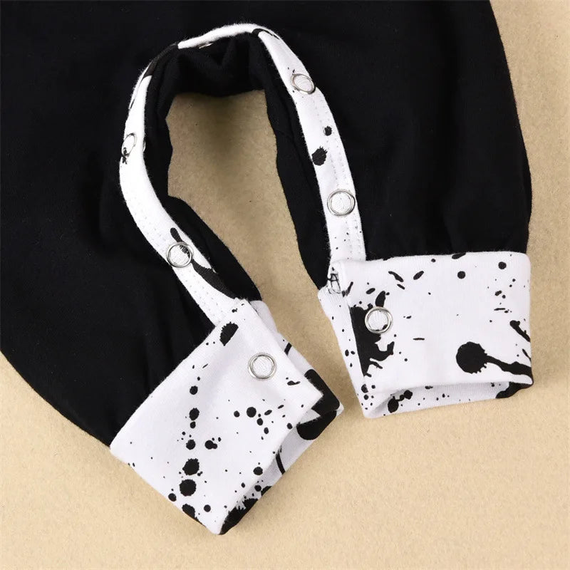Halloween Baby Clothes Newborn Infant Babe Girl Boy Romper Long-Sleeve Hoodies Cotton Letter Print Nighmare Jumpsuit