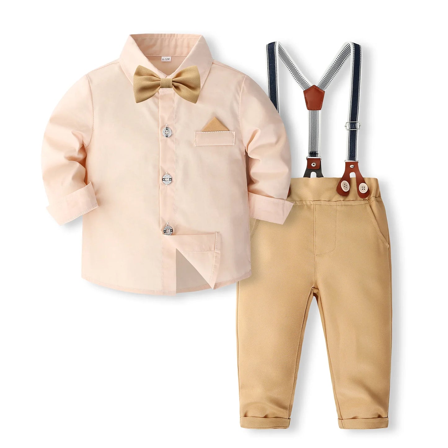 4-Piece Anniversary Outfit Set for Boys, Ages 1-5, Solid Color Spring/Autumn Boutique Clothing, Toddler Cotton Birthday Suit