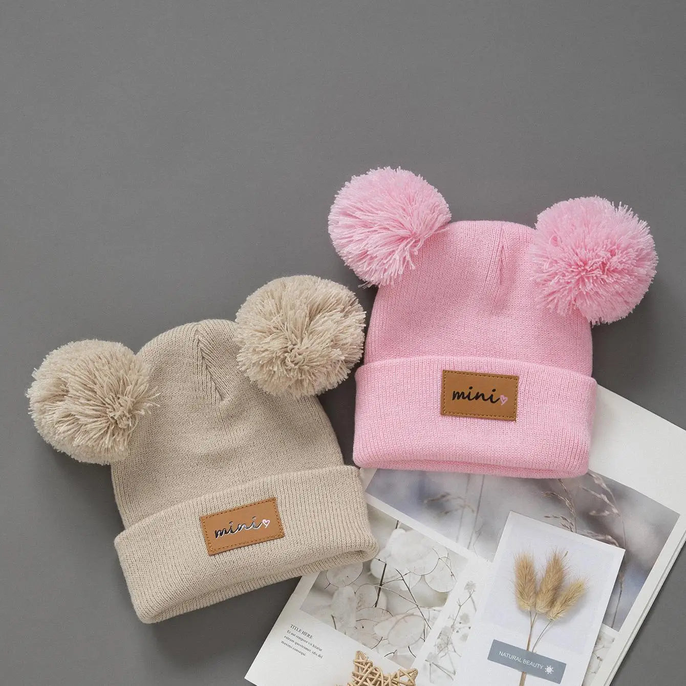 Warm Winter Knit Beanie Hat for Newborns & Toddlers (0-4 Years) 1pcs or 2pcs