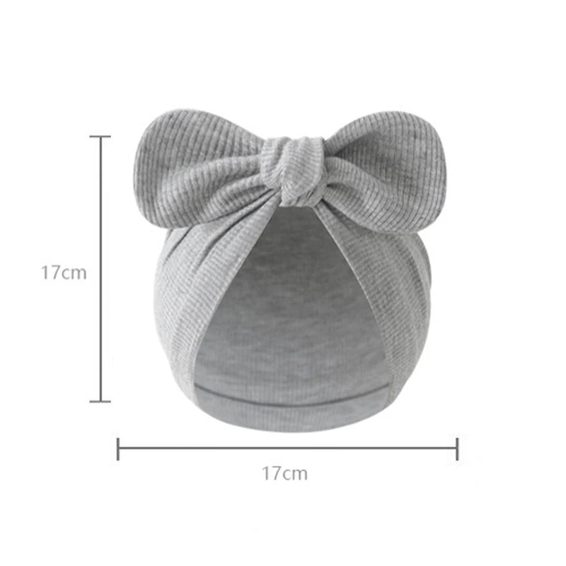 3-Piece Cotton Newborn Cap Set | Infant Turban, Bow Beanie, & Bonnet for Boys & Girls (0-18M)