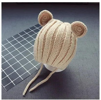 Tiny2Toddler Knitted Winter Baby Hat with Ear Protection – Adjustable Style for Infants & Toddlers