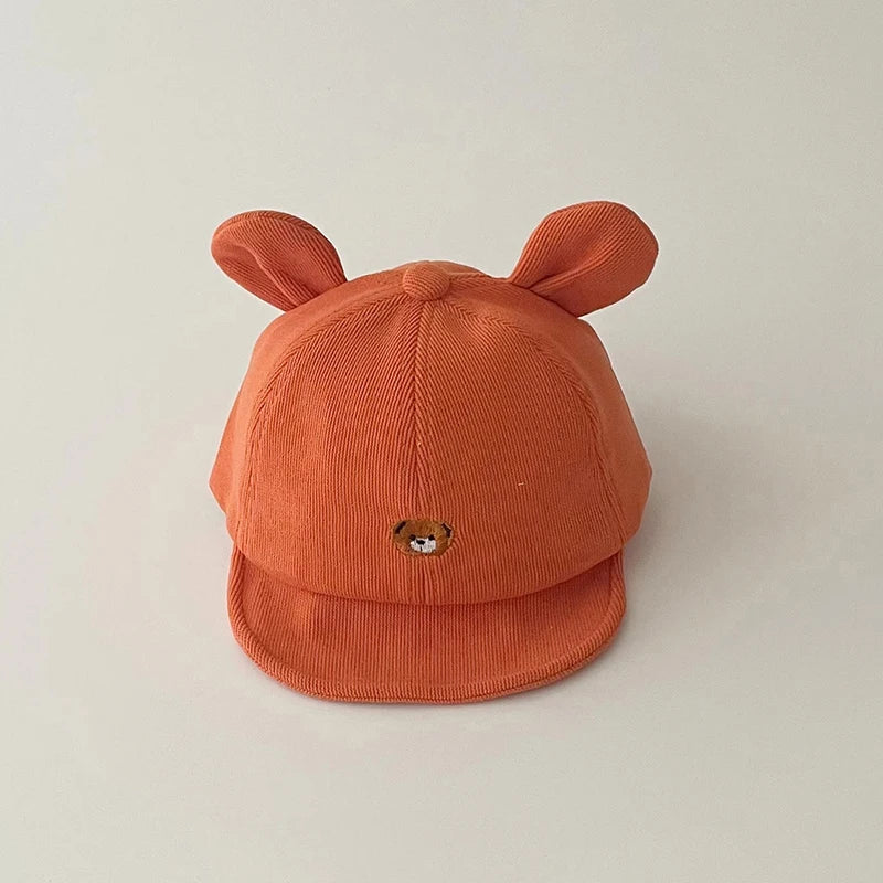 Tiny2Toddler Baby Baseball Cap with Cute Cartoon Ears – Adjustable Cotton Hat for Infants & Toddlers