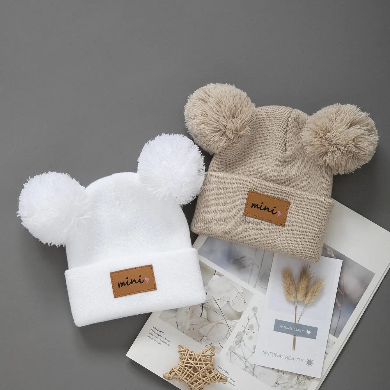 Warm Winter Knit Beanie Hat for Newborns & Toddlers (0-4 Years) 1pcs or 2pcs