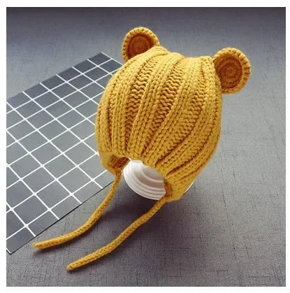 Tiny2Toddler Knitted Winter Baby Hat with Ear Protection – Adjustable Style for Infants & Toddlers
