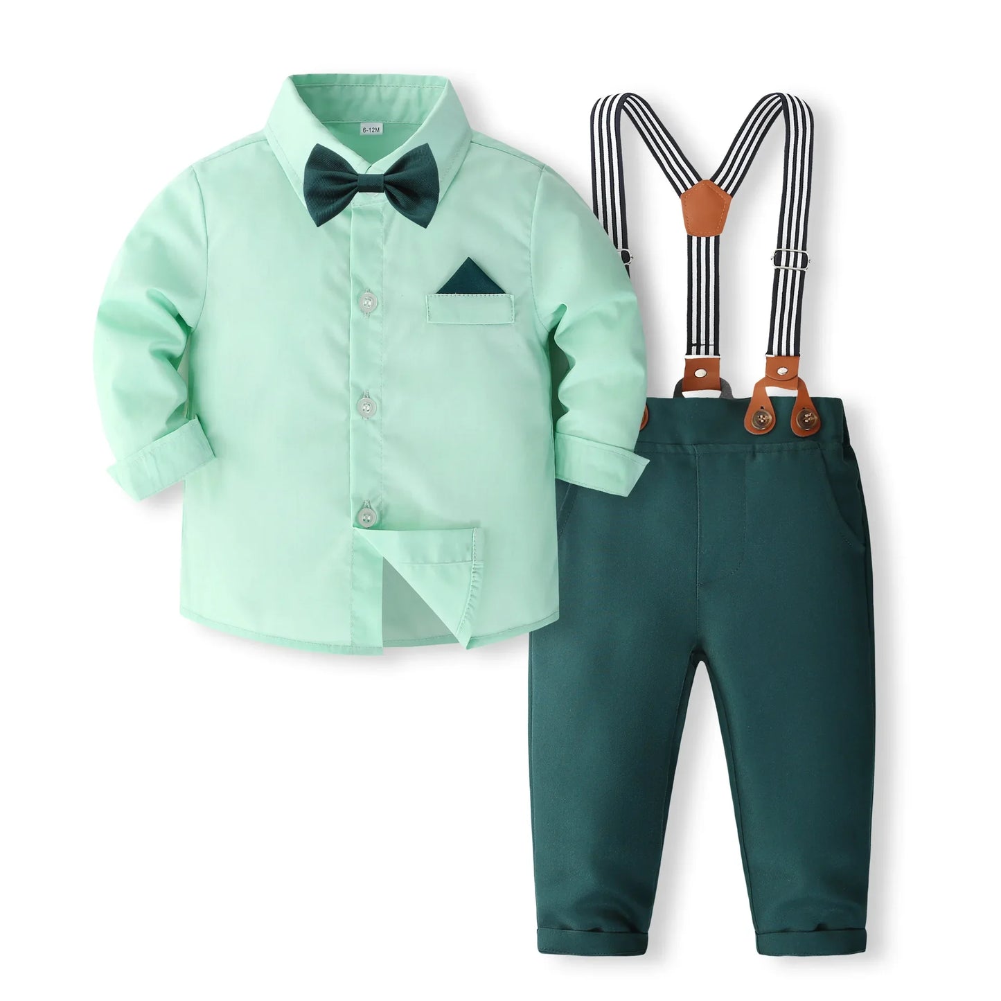 4-Piece Anniversary Outfit Set for Boys, Ages 1-5, Solid Color Spring/Autumn Boutique Clothing, Toddler Cotton Birthday Suit