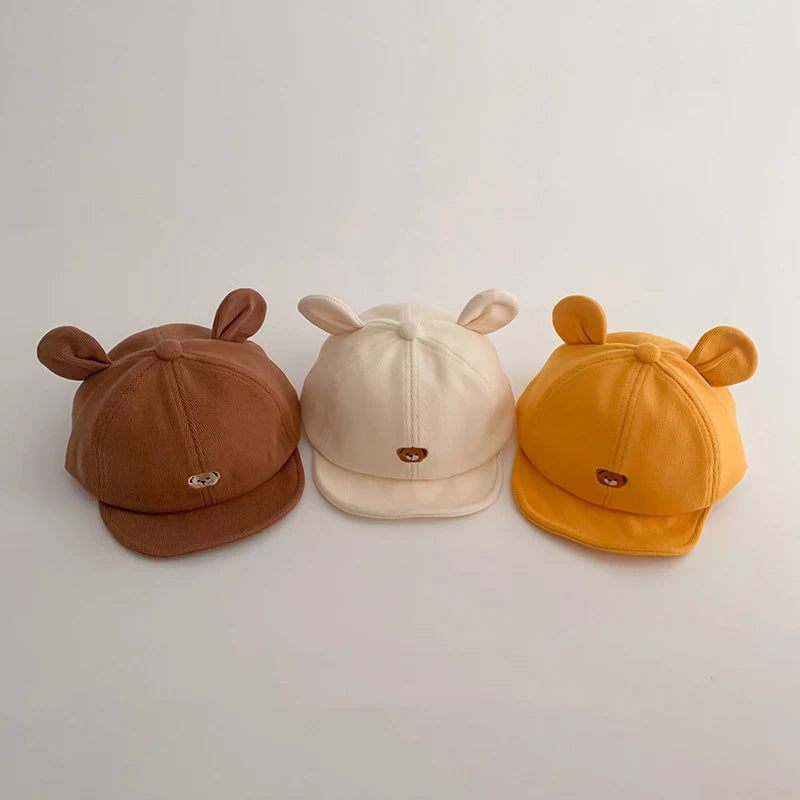 Tiny2Toddler Baby Baseball Cap with Cute Cartoon Ears – Adjustable Cotton Hat for Infants & Toddlers