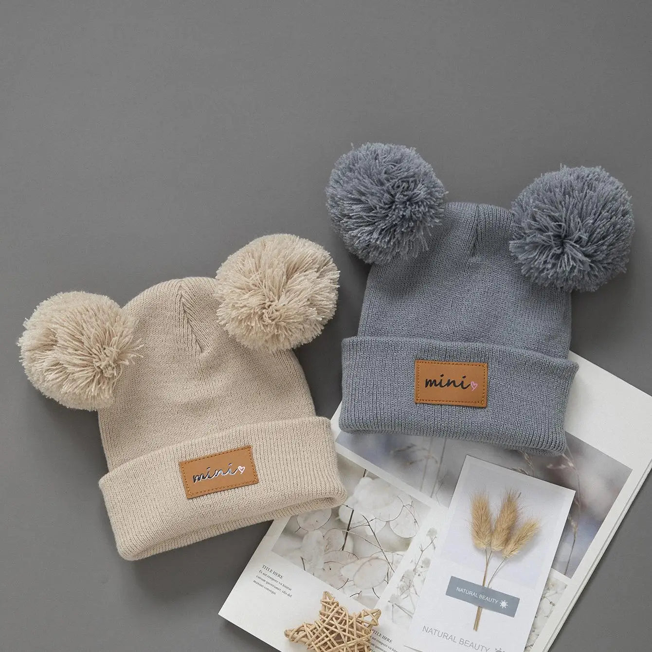 Warm Winter Knit Beanie Hat for Newborns & Toddlers (0-4 Years) 1pcs or 2pcs