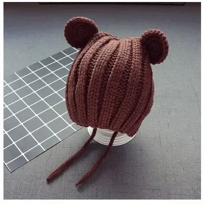 Tiny2Toddler Knitted Winter Baby Hat with Ear Protection – Adjustable Style for Infants & Toddlers