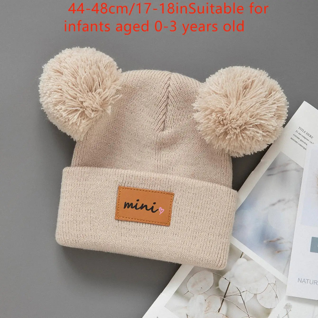 Warm Winter Knit Beanie Hat for Newborns & Toddlers (0-4 Years) 1pcs or 2pcs