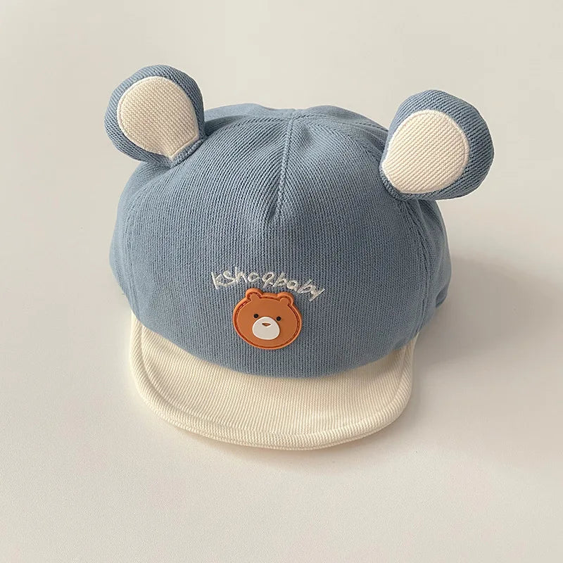 Tiny2Toddler Baby Baseball Cap with Cute Cartoon Ears – Adjustable Cotton Hat for Infants & Toddlers