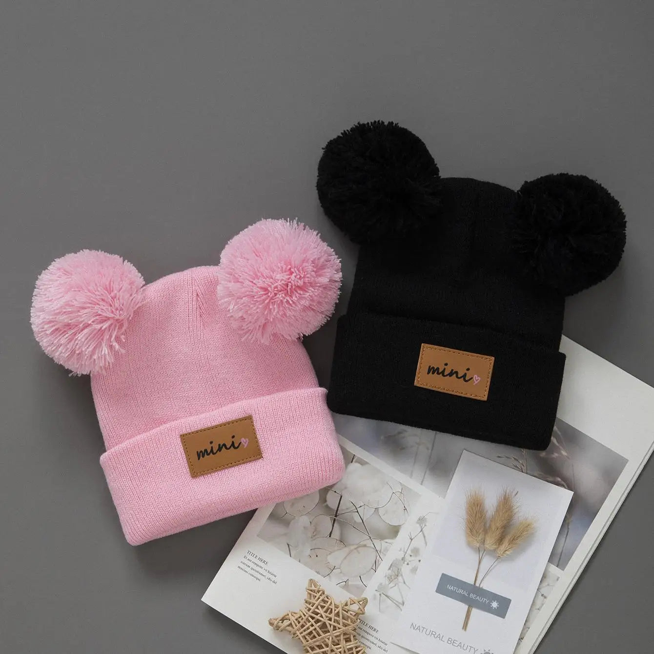 Warm Winter Knit Beanie Hat for Newborns & Toddlers (0-4 Years) 1pcs or 2pcs