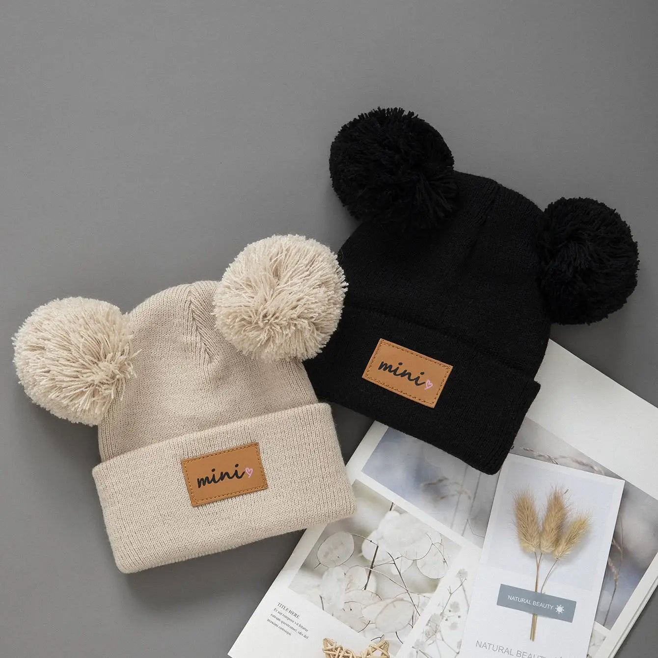 Warm Winter Knit Beanie Hat for Newborns & Toddlers (0-4 Years) 1pcs or 2pcs